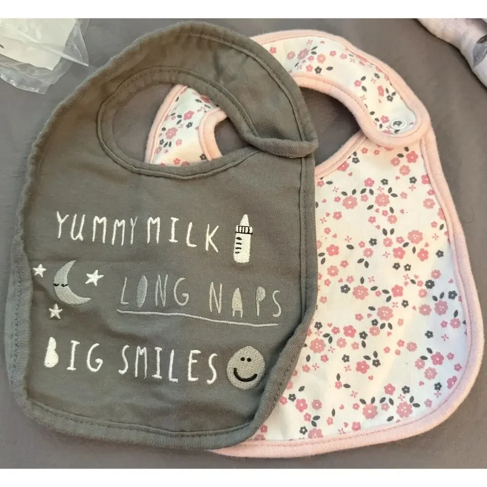 Carter’s Just One You/Simple Joys Baby Girl Teething Drool Bibs, Water Resistant